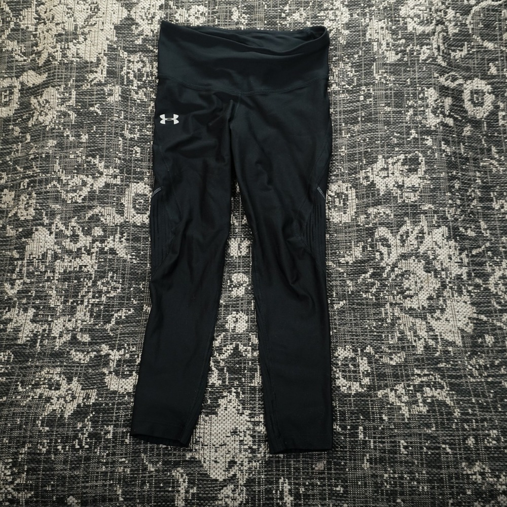 Under Armour HeatGear Compression Leggings Black Women's Medium MD Tight Pants